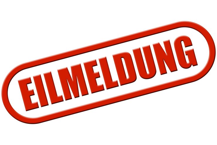 Eilmeldung Schild mit der Aufschrift "Eilmeldung", um eine eilige Nachricht anzuzeigen.