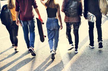 Group of school friends outdoors lifestyle