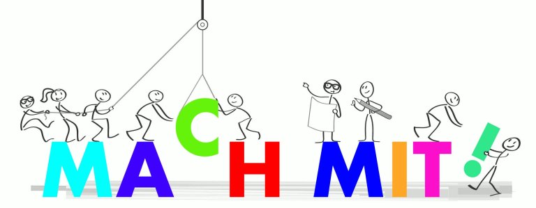 mach mit - Strichmännchen arbeiten zusammen - Ehrenamt mach mit - Strichmännchen arbeiten zusammen - Ehrenamt