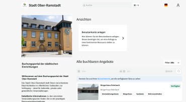 Bildschirmfoto der Startseite vom Hallenvermietungsprogramm