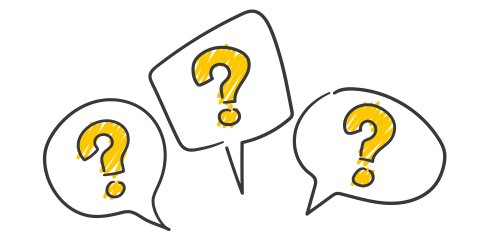 Strichfiguren: question marks, speech bubbles Strichfiguren: question marks, speech bubbles