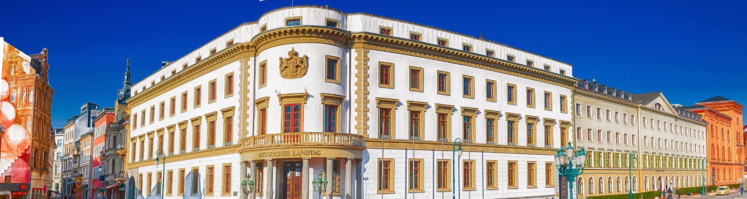 Hessischer Landtag von Wiesbaden, in Hessen vor der Landtagswahl