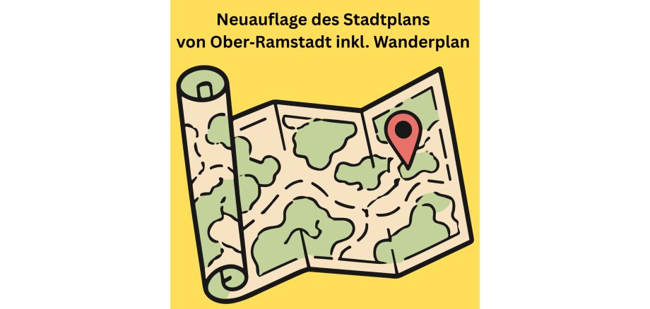 Neuauflage des Stadtplans von Ober‑Ramstadt inkl. Wanderplan Grafik eines Stadtplans