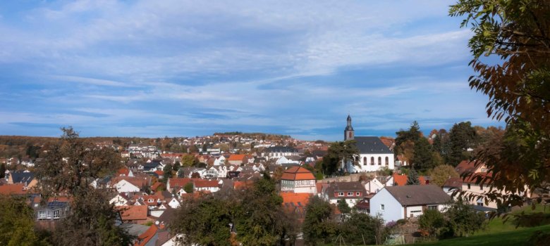 Blick über die Innenstadt von Ober-Ramstadt