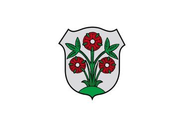 Wappen der Stadt Ober-Ramstadt Wappen der Stadt Ober-Ramstadt mit drei stilisierten Rosen auf silberfarbenem Hintergrund.