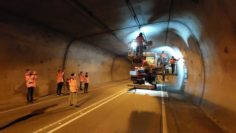 Bild des Lohbergtunnel während Bauarbeiten